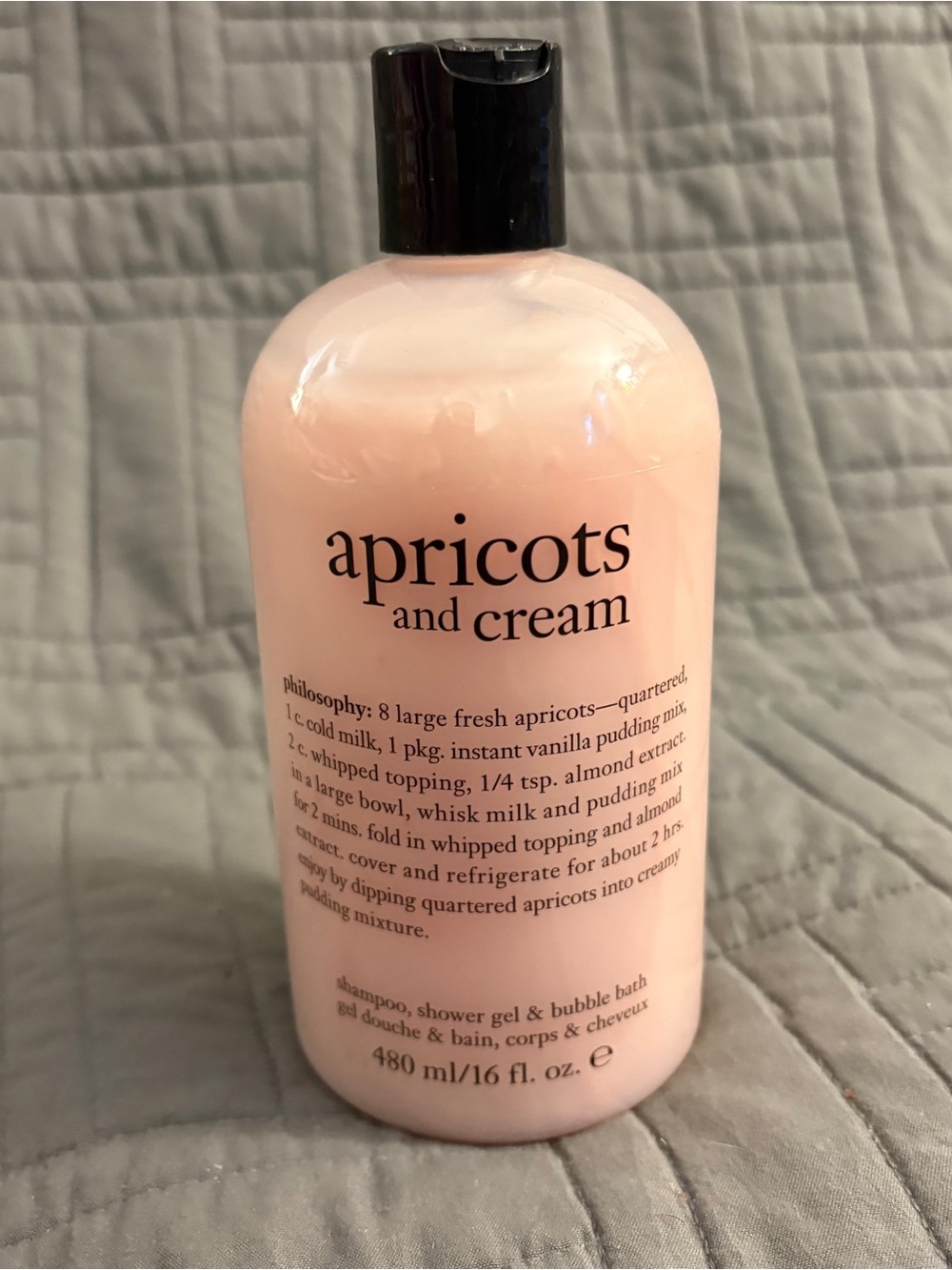 Philosophy Apricots and Cream Shampoo Shower Gel Bubble Bath 16oz